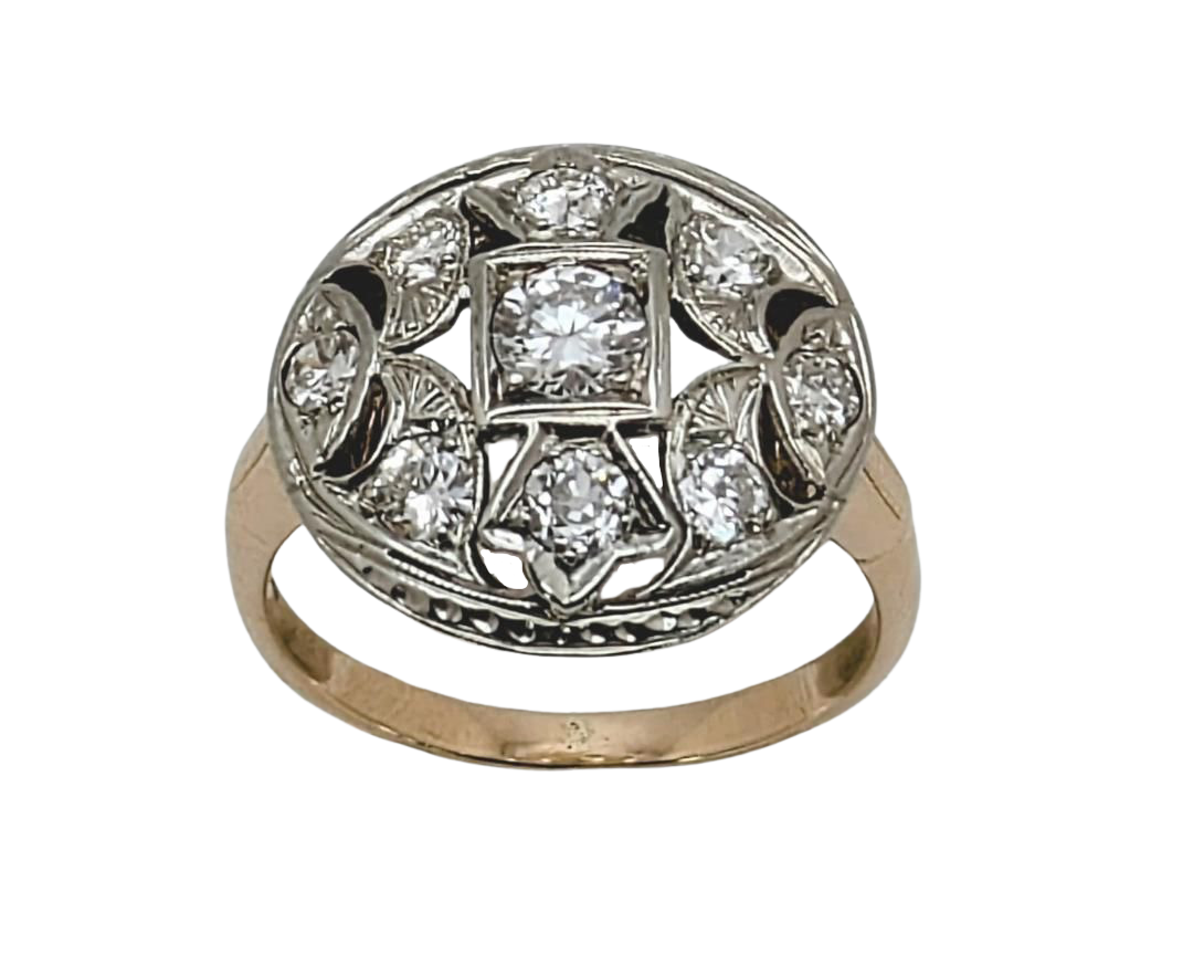 Diamond Filigree Cocktail Ring - Two Tone