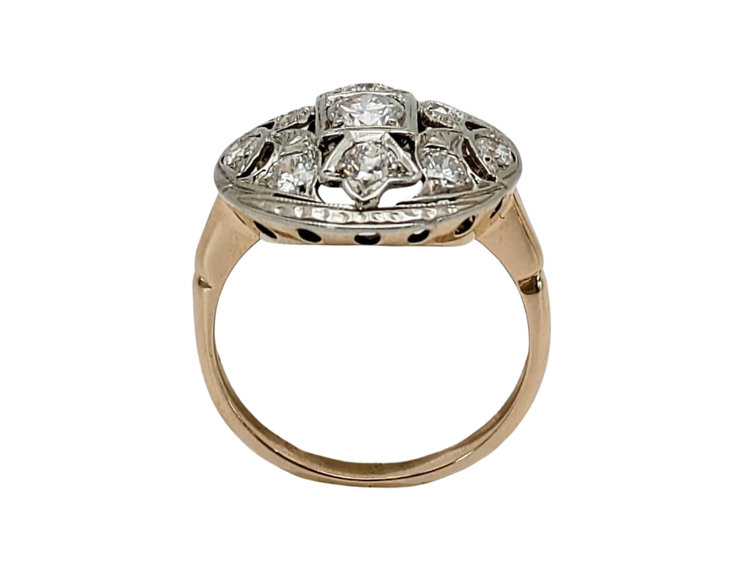 Diamond Filigree Cocktail Ring - Two Tone
