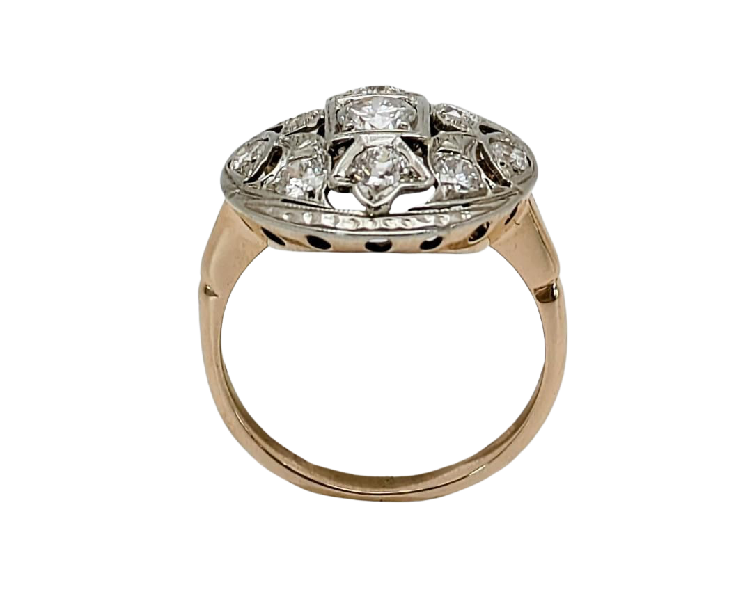 Diamond Filigree Cocktail Ring - Two Tone