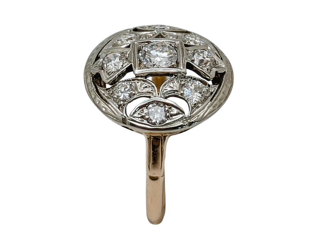 Diamond Filigree Cocktail Ring - Two Tone