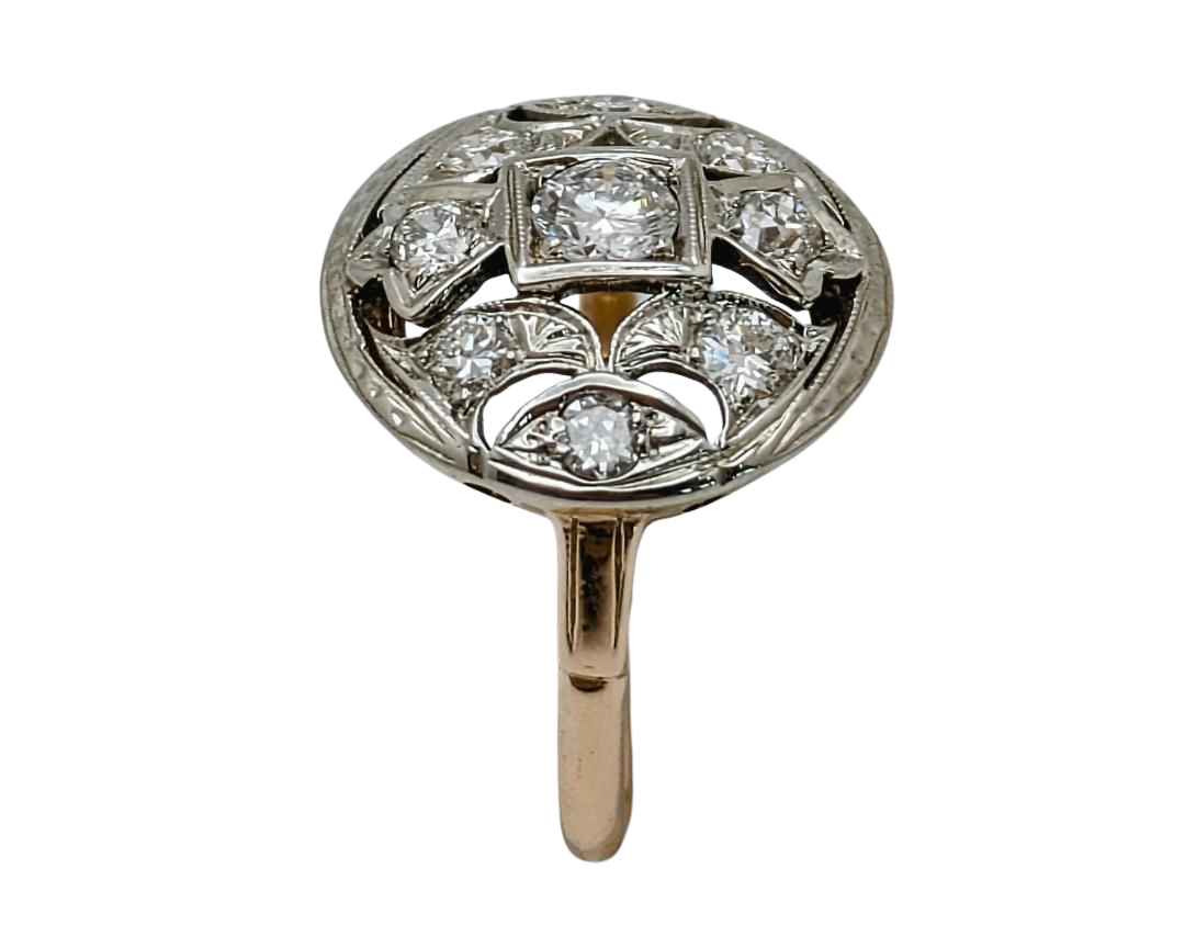 Diamond Filigree Cocktail Ring - Two Tone