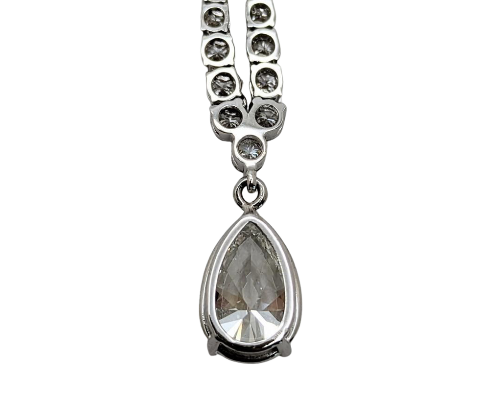 Lab Grown Diamond Riviera Drop Necklace - White Gold