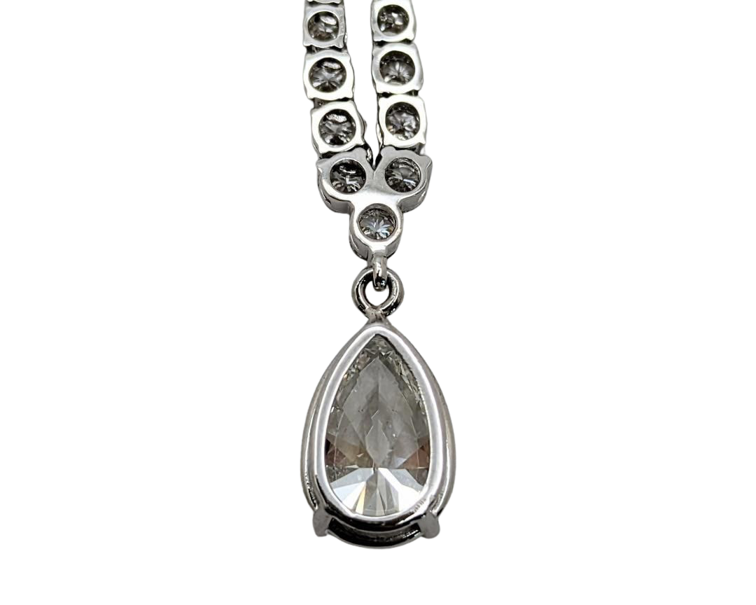 Lab Grown Diamond Riviera Drop Necklace - White Gold
