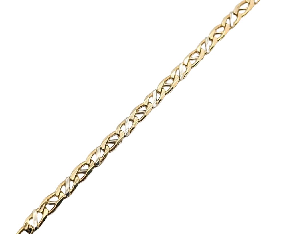 Fancy Anchor Link Bracelet - Two Tone