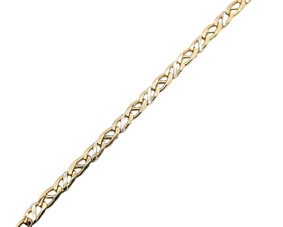 Fancy Anchor Link Bracelet - Two Tone
