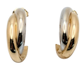 Crossover J-Hoop Earrings - Two Tone