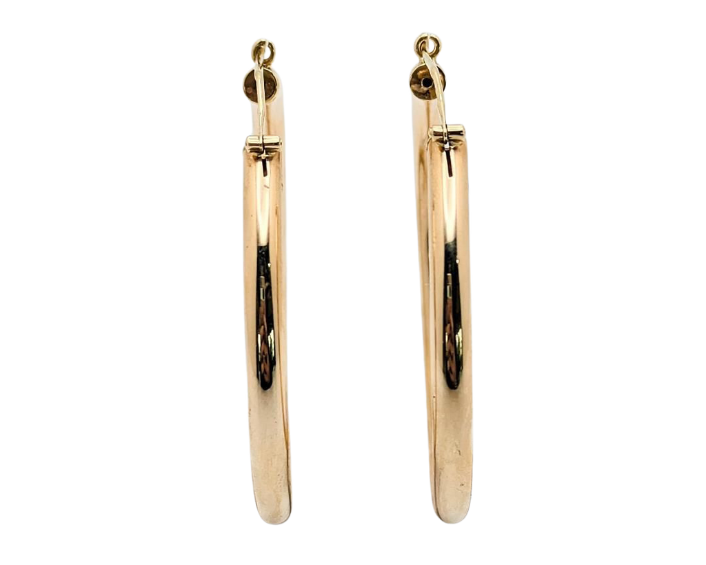 50.0 x 3.9mm Round Hoops - Yellow Gold