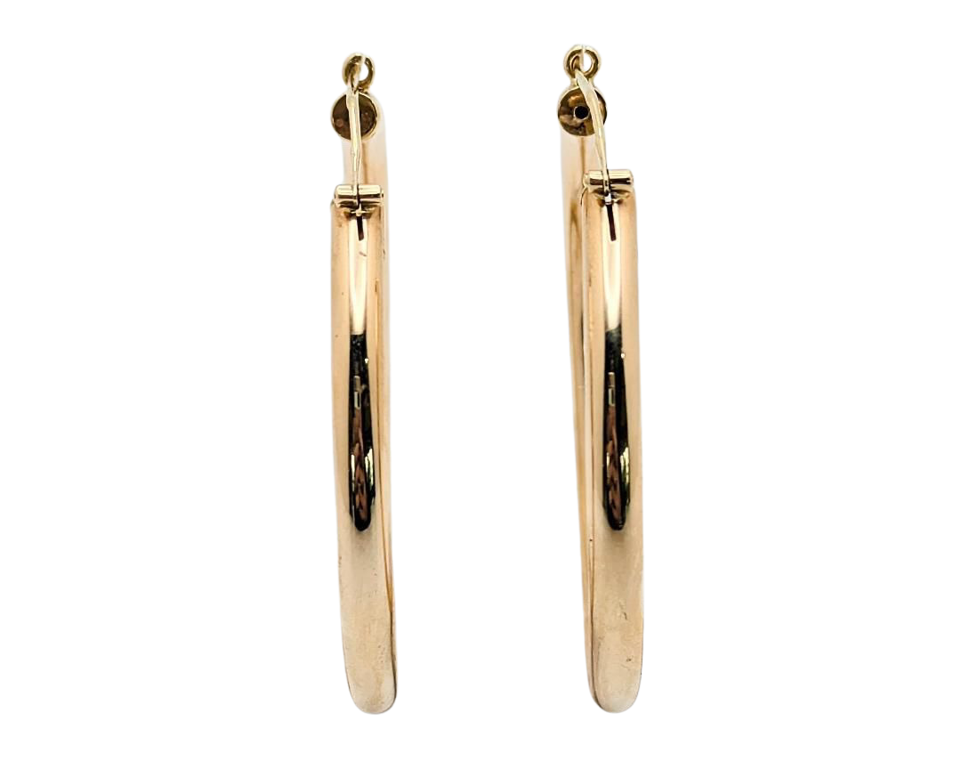 50.0 x 3.9mm Round Hoops - Yellow Gold