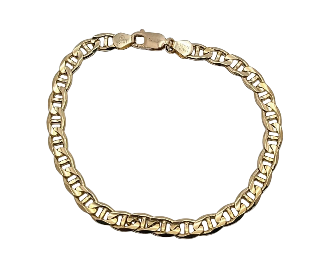 Flat Anchor Link Bracelet - Yellow Gold