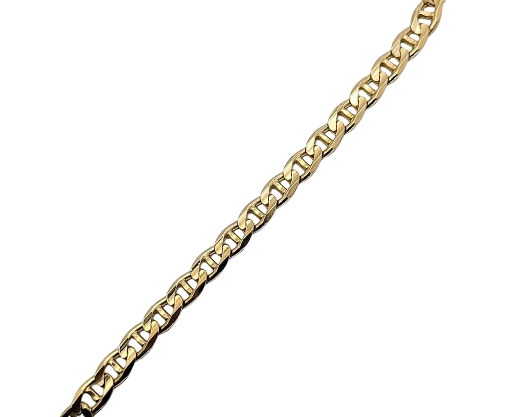 Flat Anchor Link Bracelet - Yellow Gold