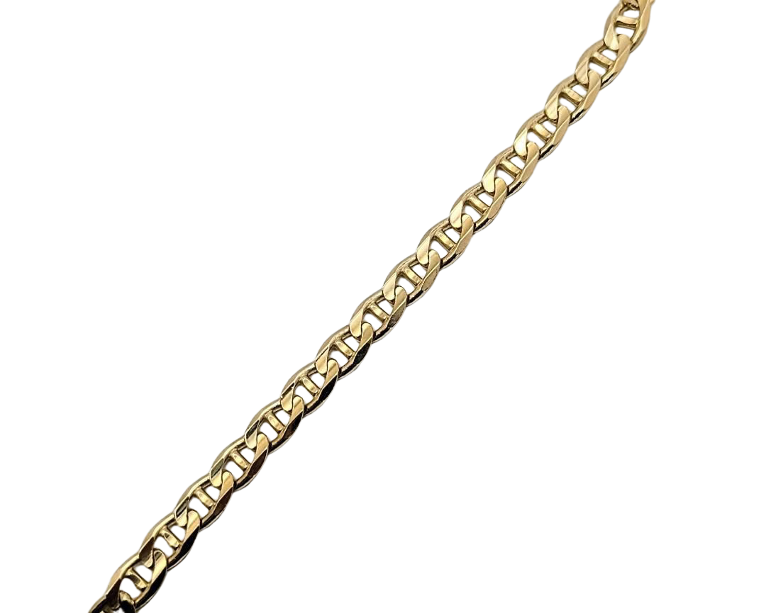 Flat Anchor Link Bracelet - Yellow Gold