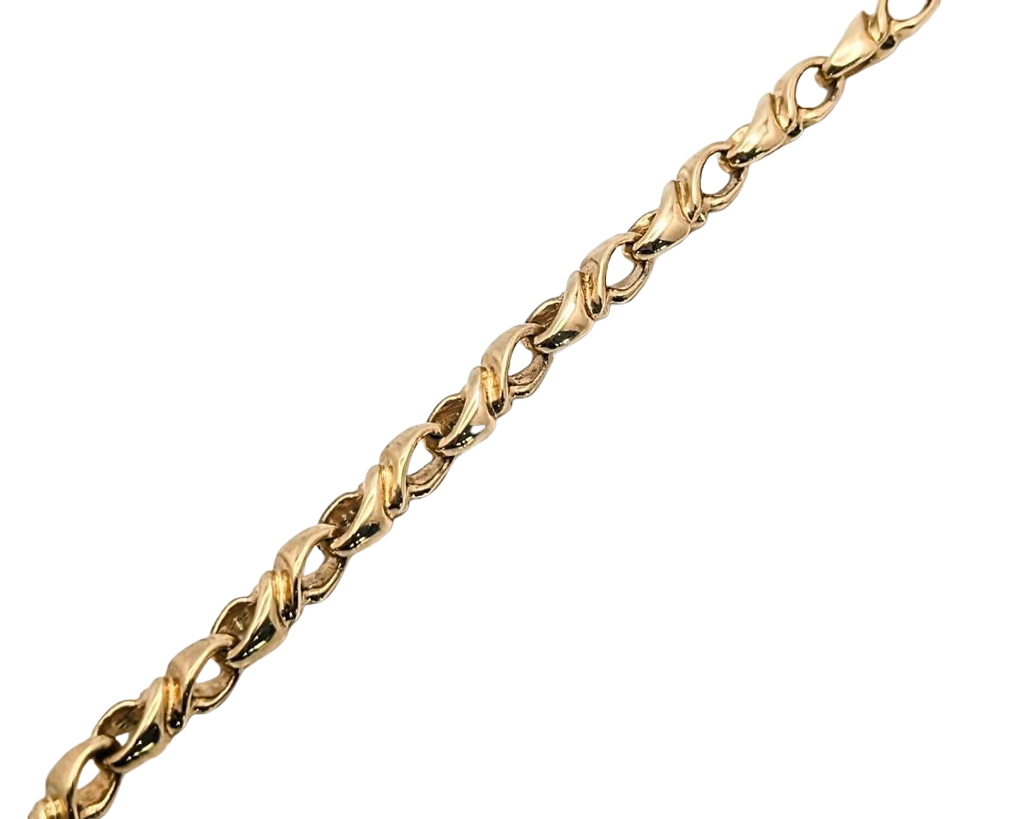 Fancy Twist Link Bracelet - Yellow Gold