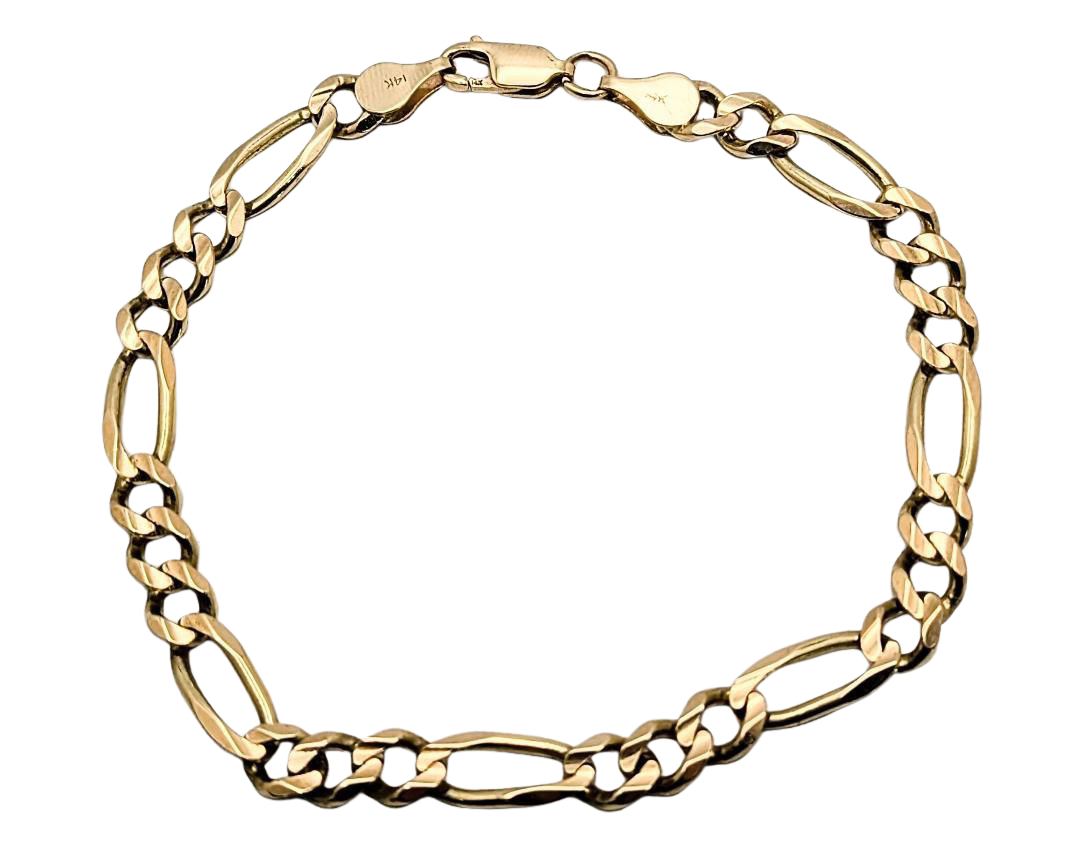 Figaro Bracelet - Yellow Gold