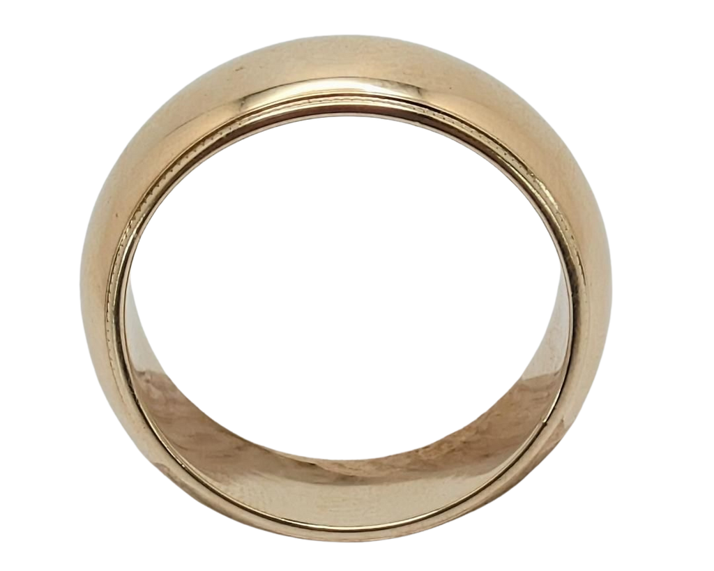Milgrain Detail Borders Band - Yellow Gold
