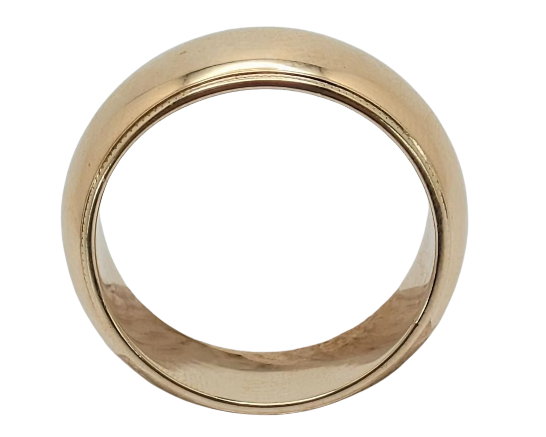 Milgrain Detail Borders Band - Yellow Gold