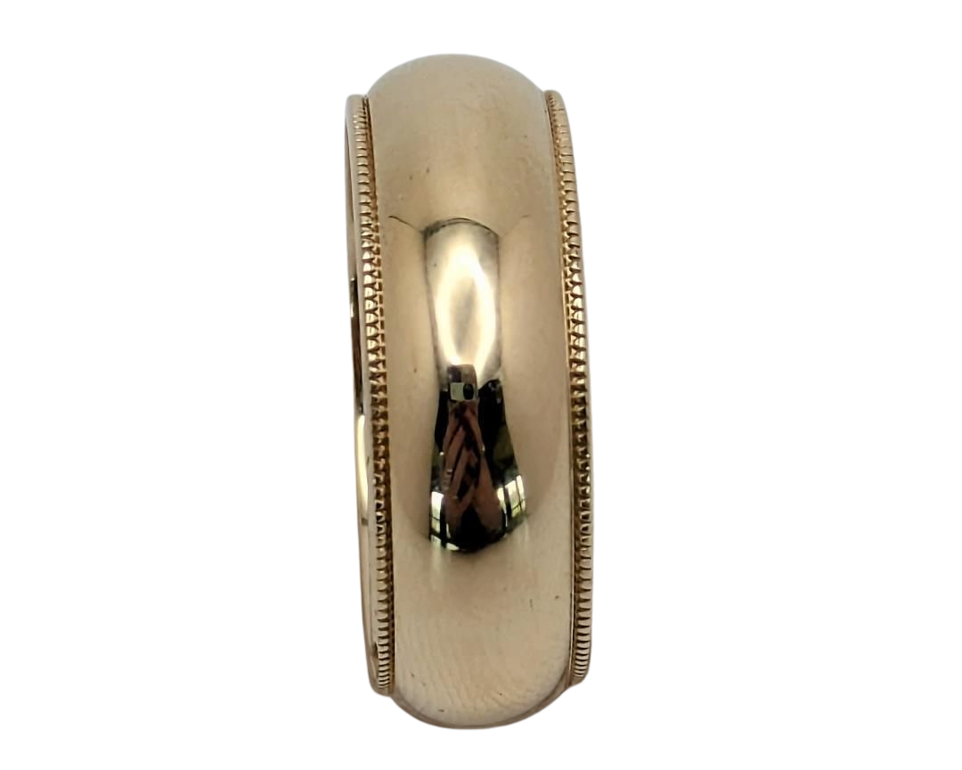 Milgrain Detail Borders Band - Yellow Gold