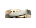Geometric Overlapping Bar Band with Satin Finish - Two-Tone