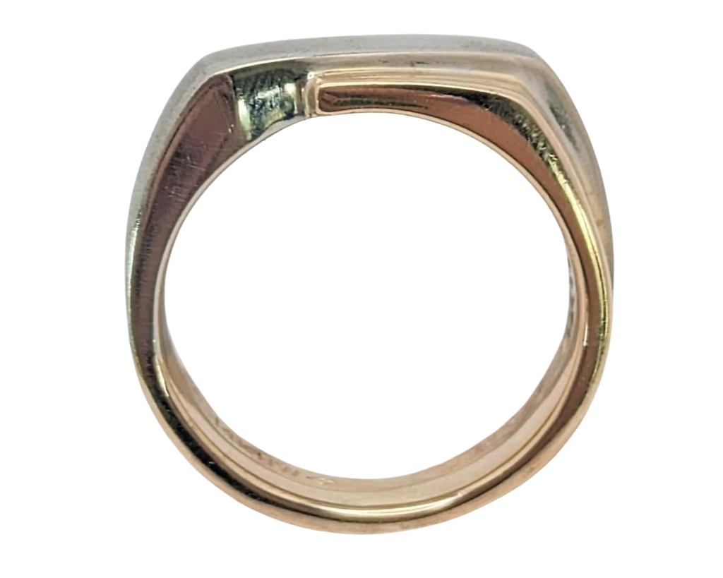Geometric Overlapping Bar Band with Satin Finish - Two-Tone