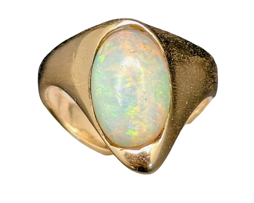 Australian Opal Free Form Ring - Yellow Gold