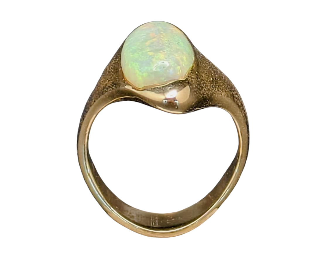 Australian Opal Free Form Ring - Yellow Gold