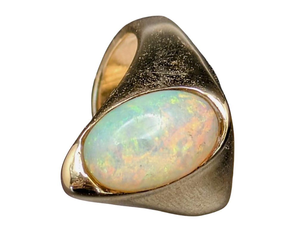 Australian Opal Free Form Ring - Yellow Gold