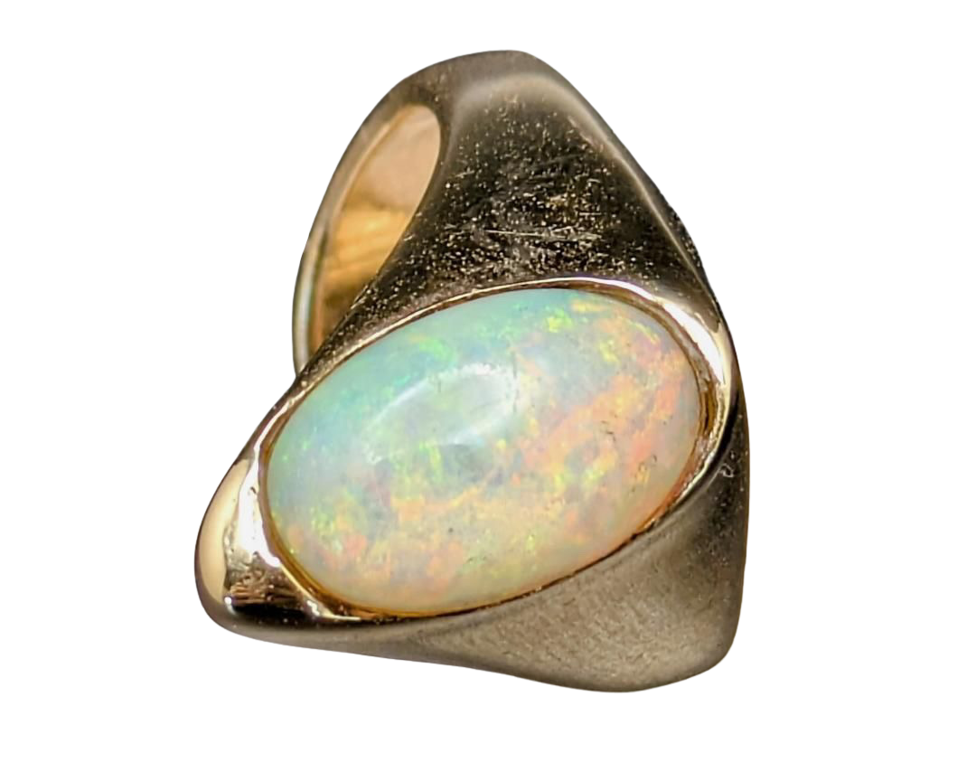 Australian Opal Free Form Ring - Yellow Gold