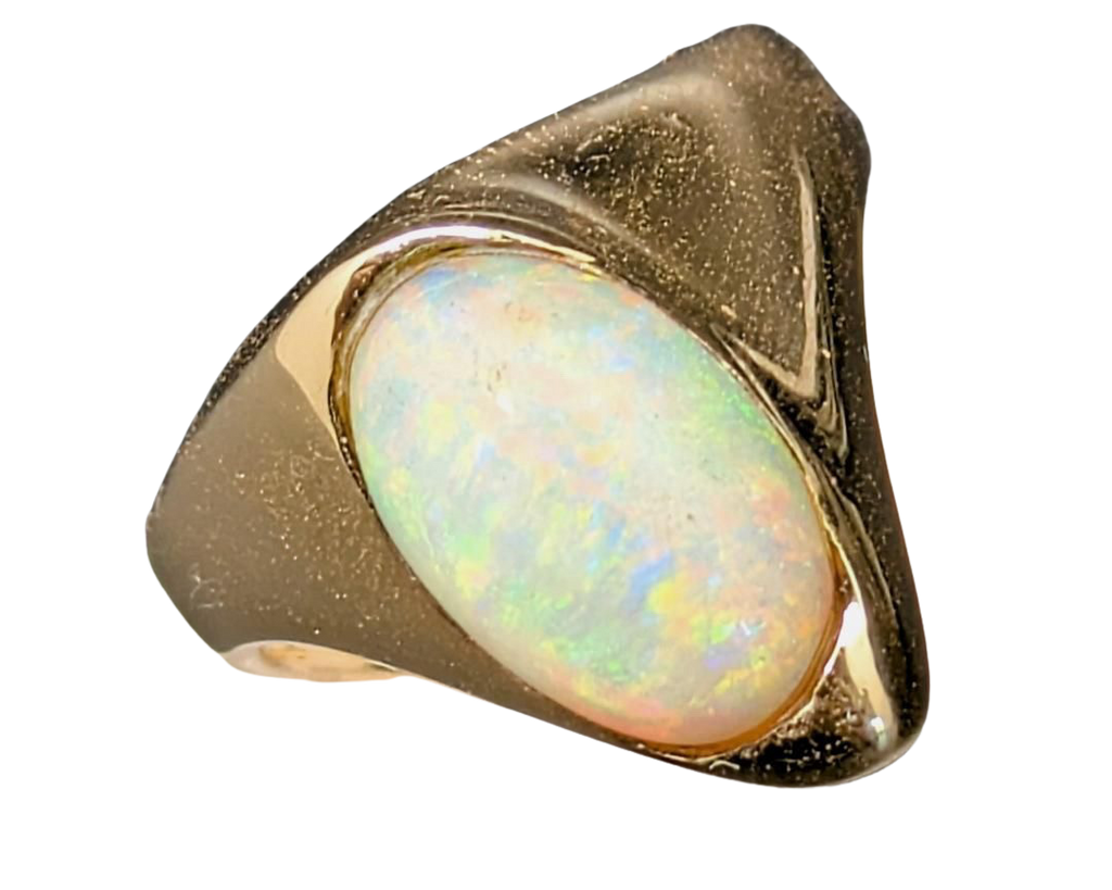 Australian Opal Free Form Ring - Yellow Gold