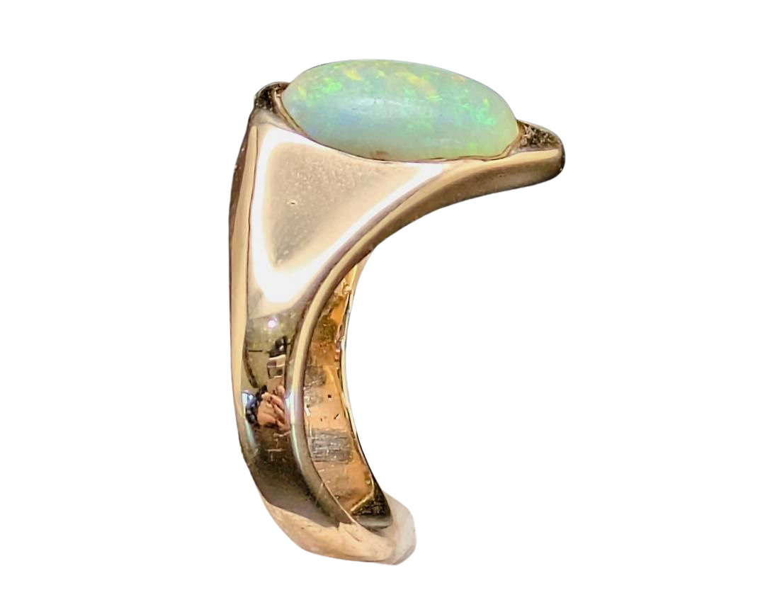 Australian Opal Free Form Ring - Yellow Gold