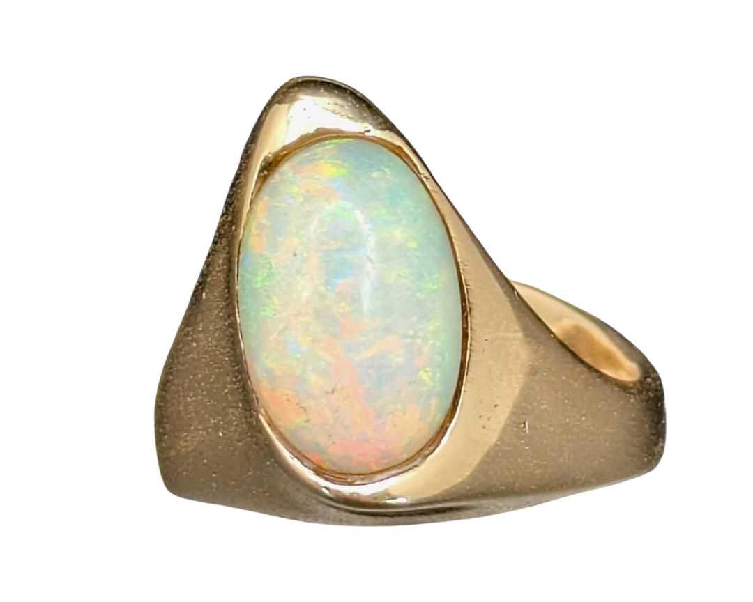 Australian Opal Free Form Ring - Yellow Gold