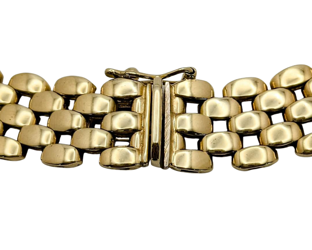 5 Row Panther Necklace - Yellow Gold