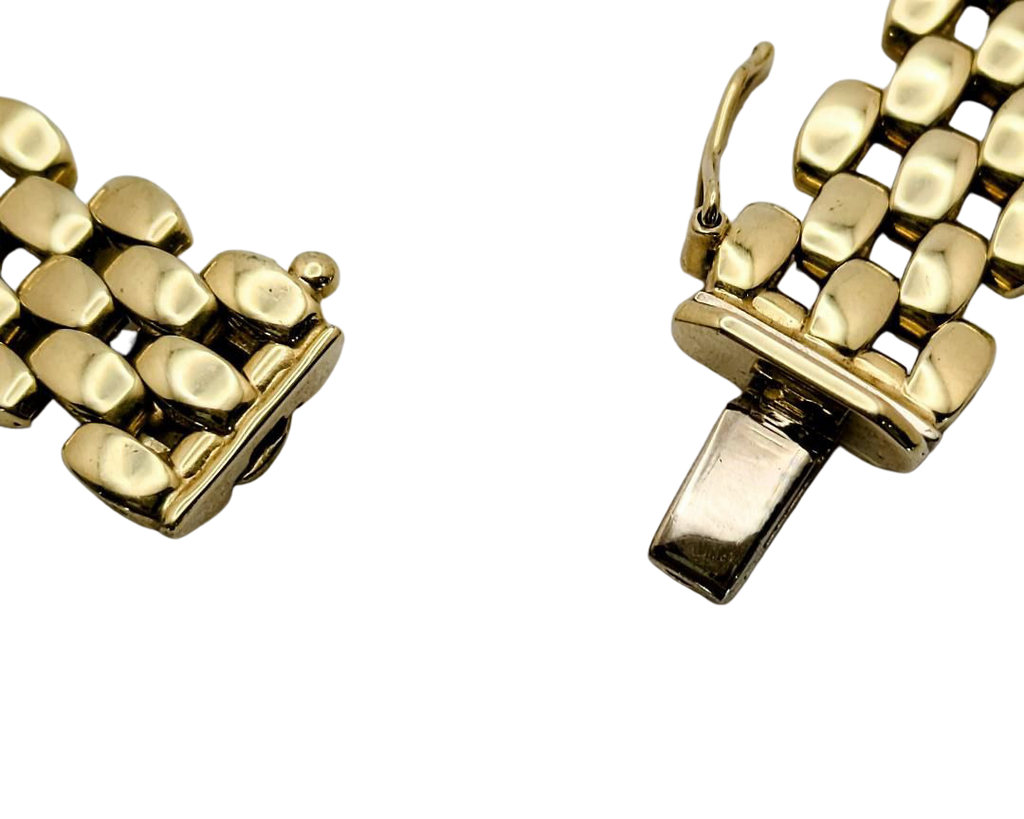 5 Row Panther Necklace - Yellow Gold