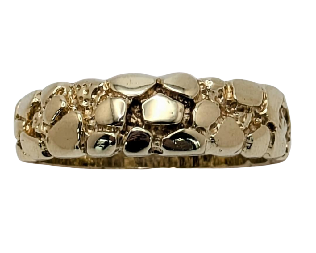 Gold Nugget Texture Band - Yellow Gold