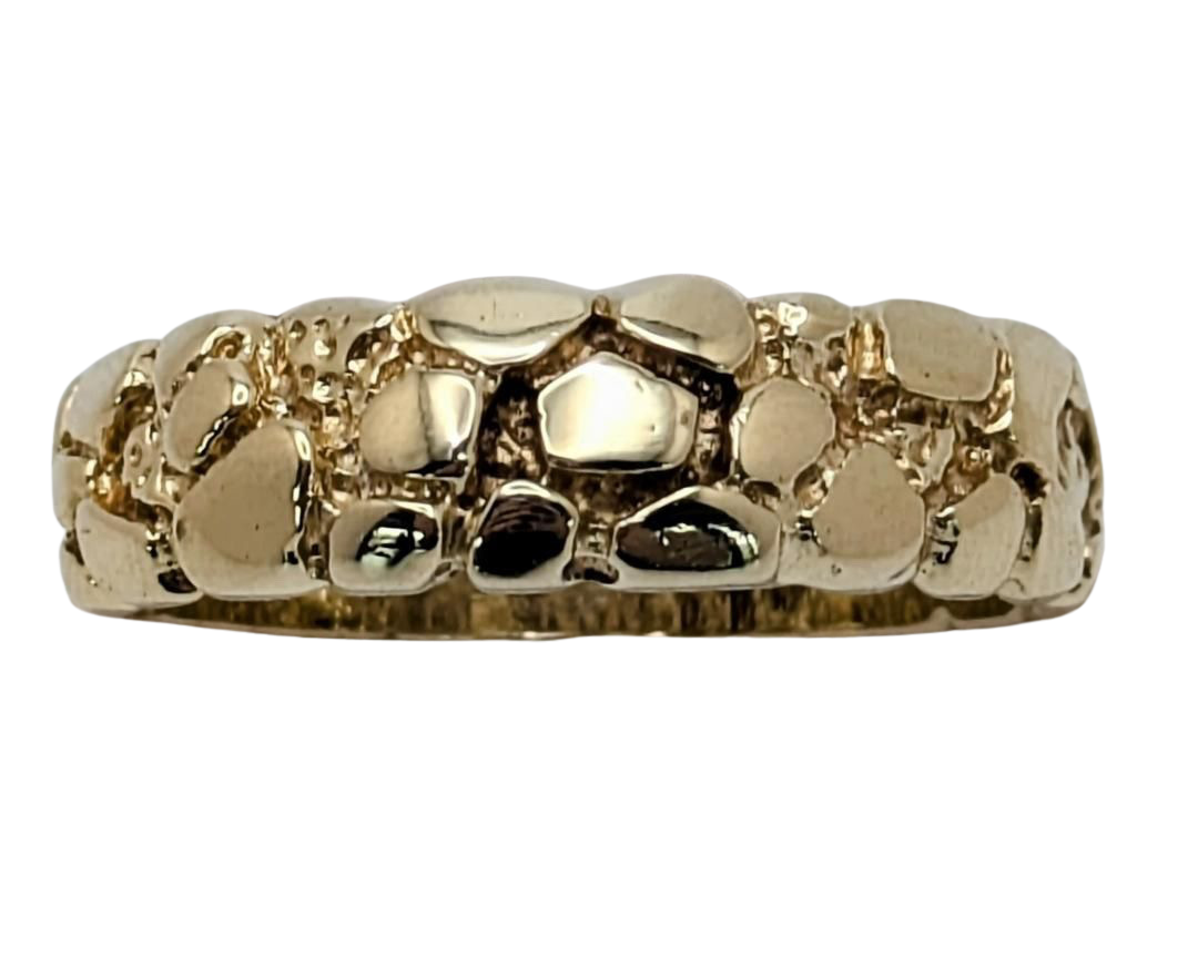 Gold Nugget Texture Band - Yellow Gold