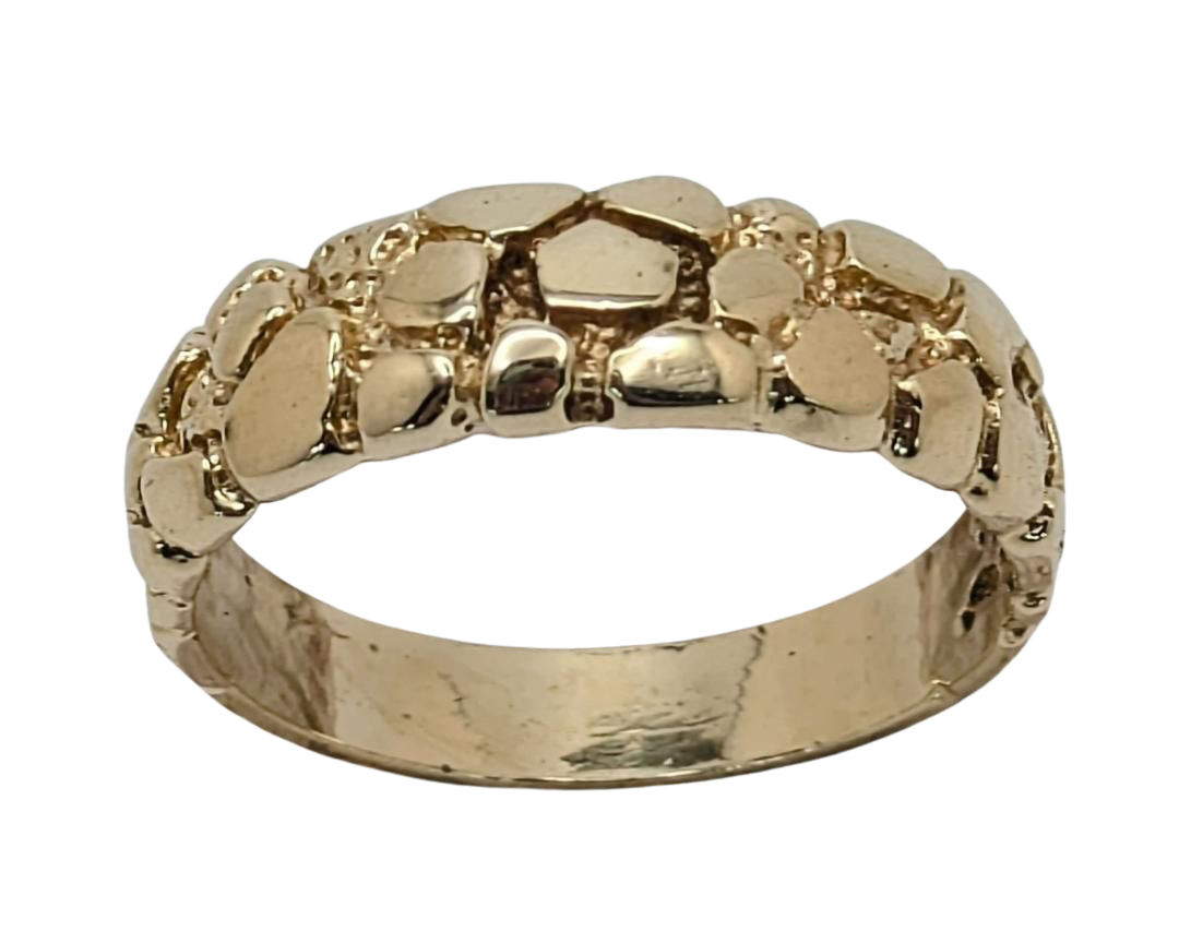 Gold Nugget Texture Band - Yellow Gold
