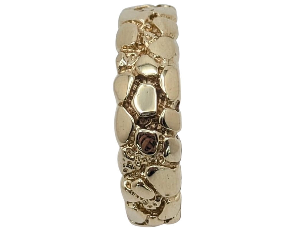 Gold Nugget Texture Band - Yellow Gold
