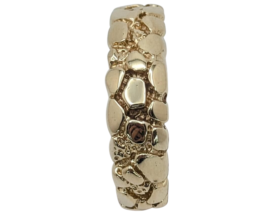 Gold Nugget Texture Band - Yellow Gold