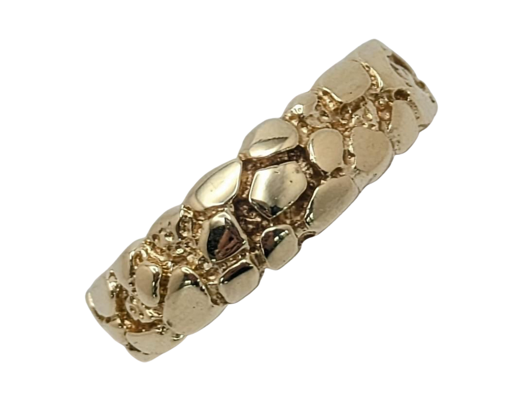 Gold Nugget Texture Band - Yellow Gold