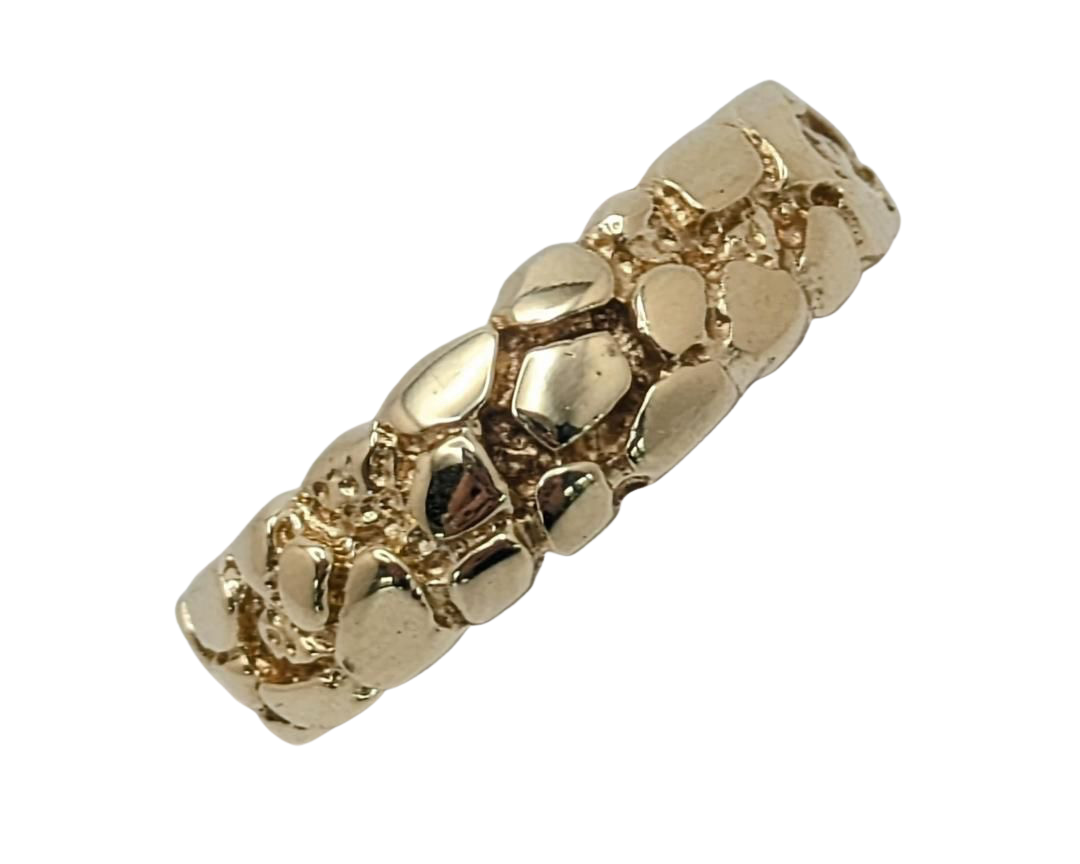 Gold Nugget Texture Band - Yellow Gold