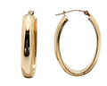29.8 x 20.5mm Oval Hoop Earrings - Yellow Gold
