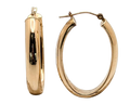 30.3 x 5.0mm Oval Hoop Earrings - Yellow Gold