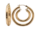 Double Hoop Earrings - Yellow Gold