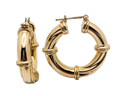 Sectioned Twisted Hoop Earrings - Yellow Gold