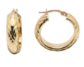 X-Patterned Hoop Earrings - Yellow Gold
