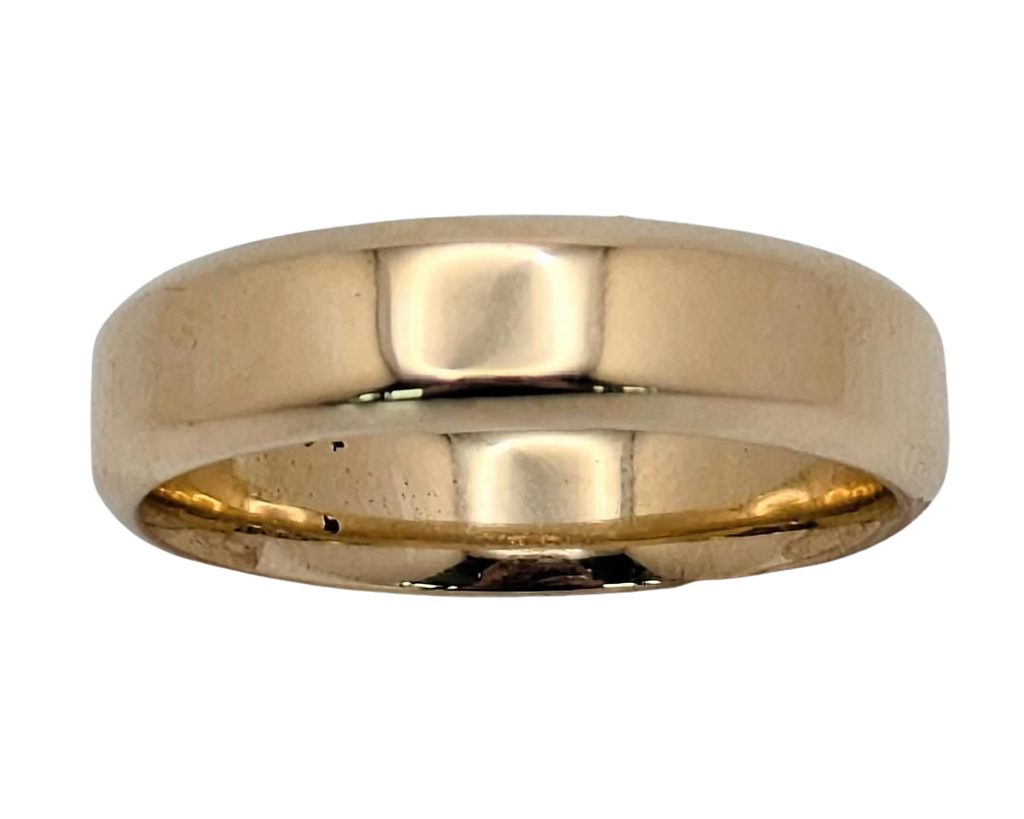 Beveled Edge Band - Yellow Gold