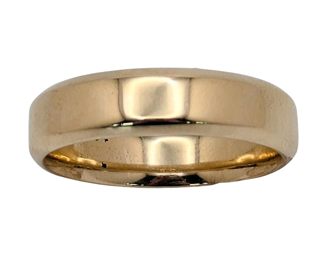 Beveled Edge Band - Yellow Gold