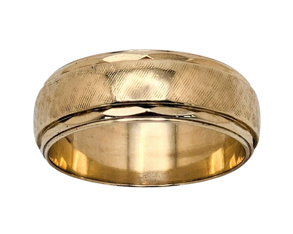 Mid-Century Florentine Band with Angled Borders - Yellow Gold