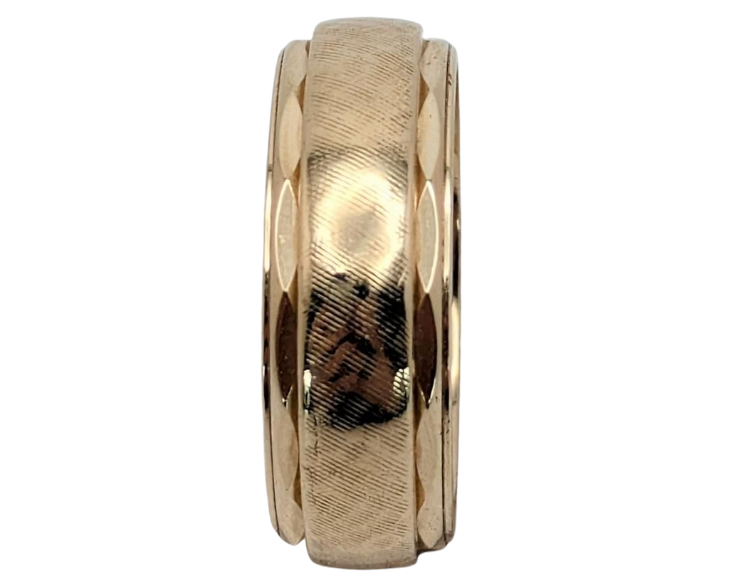 Mid-Century Florentine Band with Angled Borders - Yellow Gold