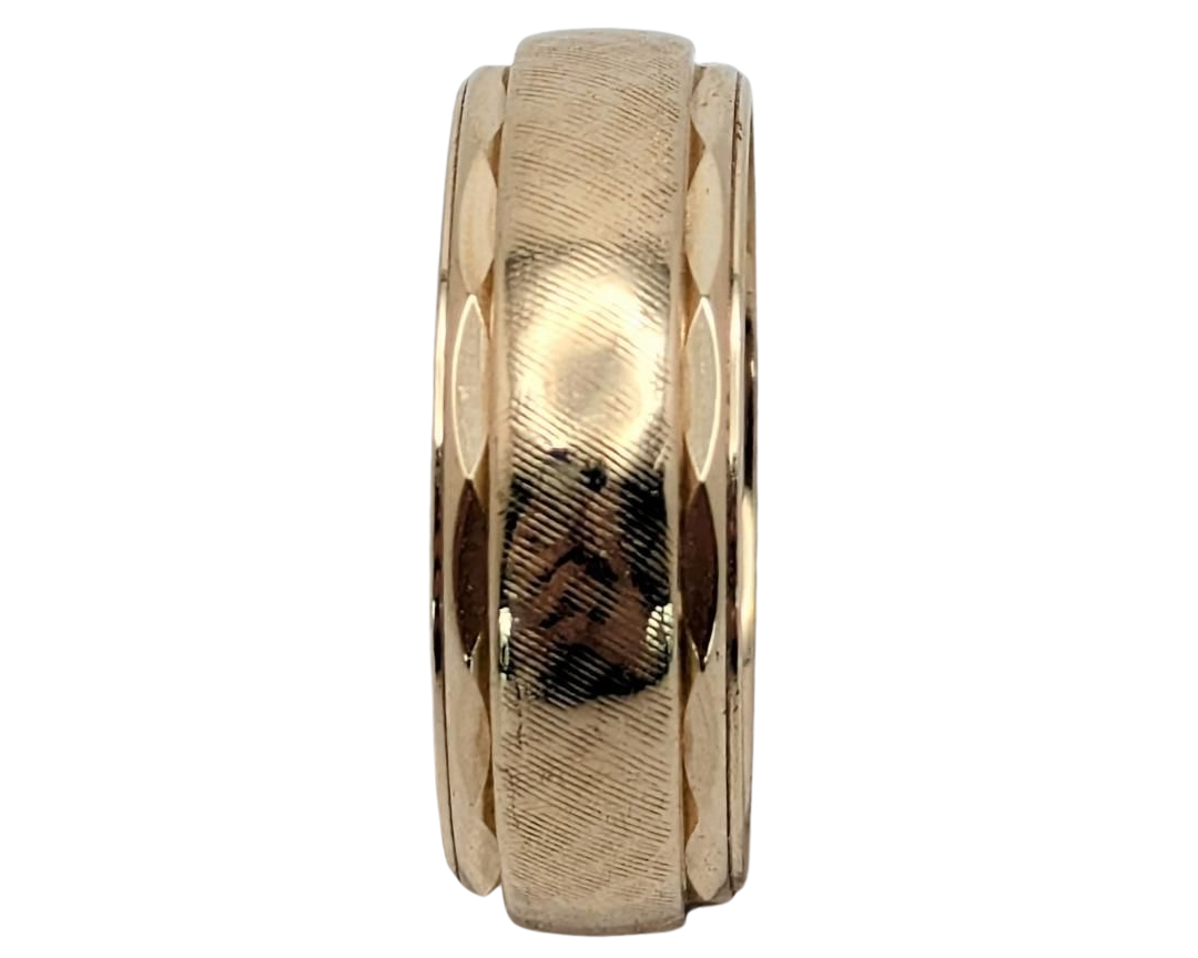 Mid-Century Florentine Band with Angled Borders - Yellow Gold
