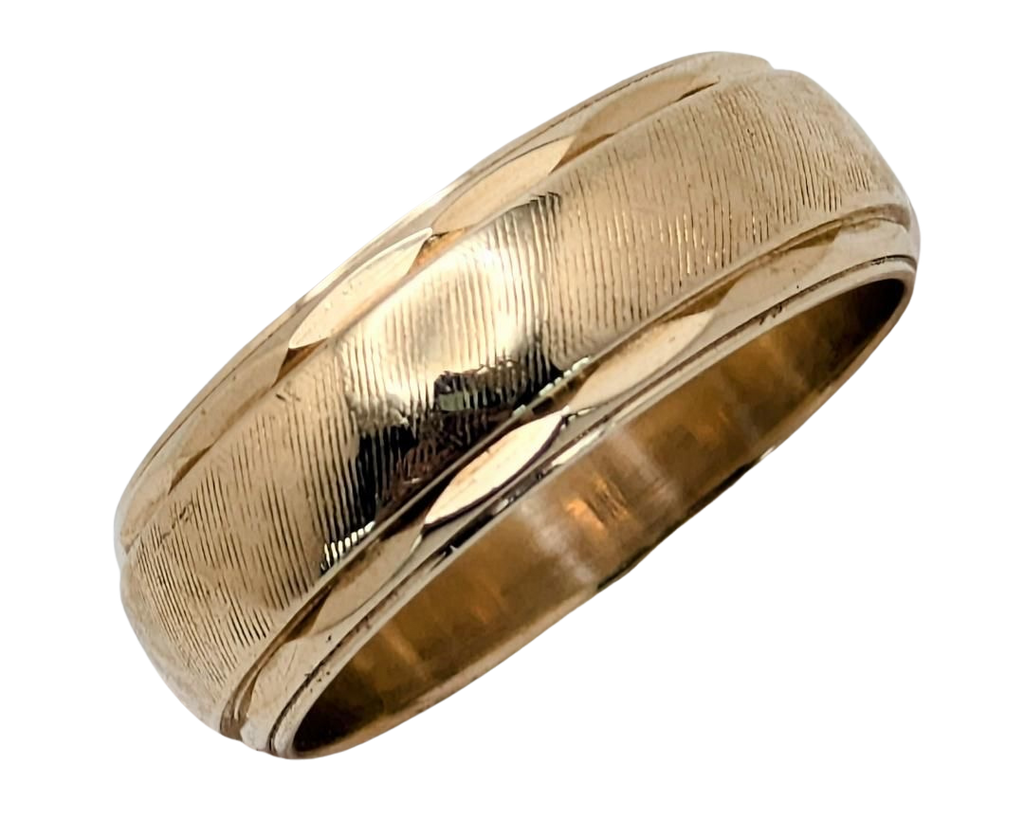 Mid-Century Florentine Band with Angled Borders - Yellow Gold