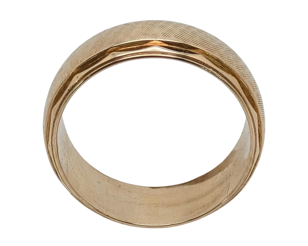 Mid-Century Florentine Band with Angled Borders - Yellow Gold